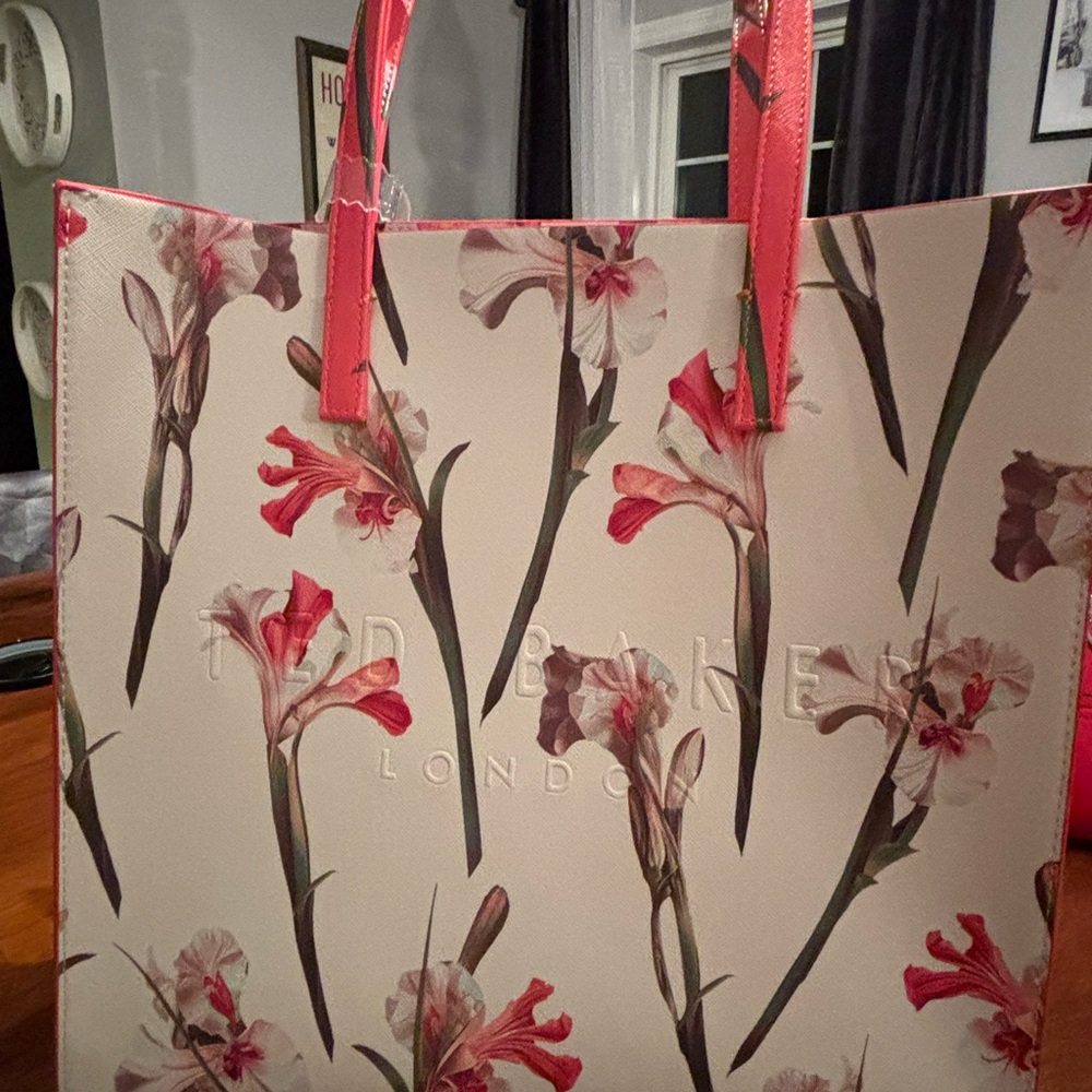 Ted Baker London Floral Tote - Cream and Red